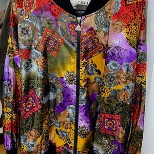 Casual Women's Vibrant Multicolor Bomber Jacket
